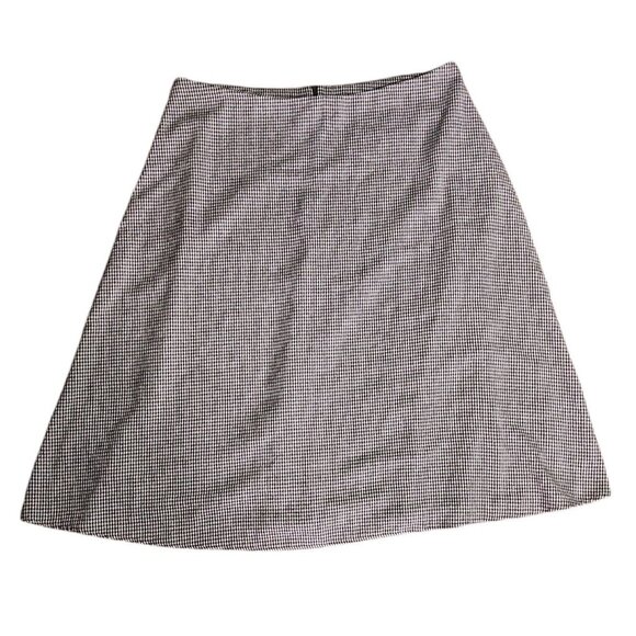 SHEIN CURVE Brown White Houndstooth Pattern A Line Skirt Womens Plus Size 4XL - Picture 1 of 7